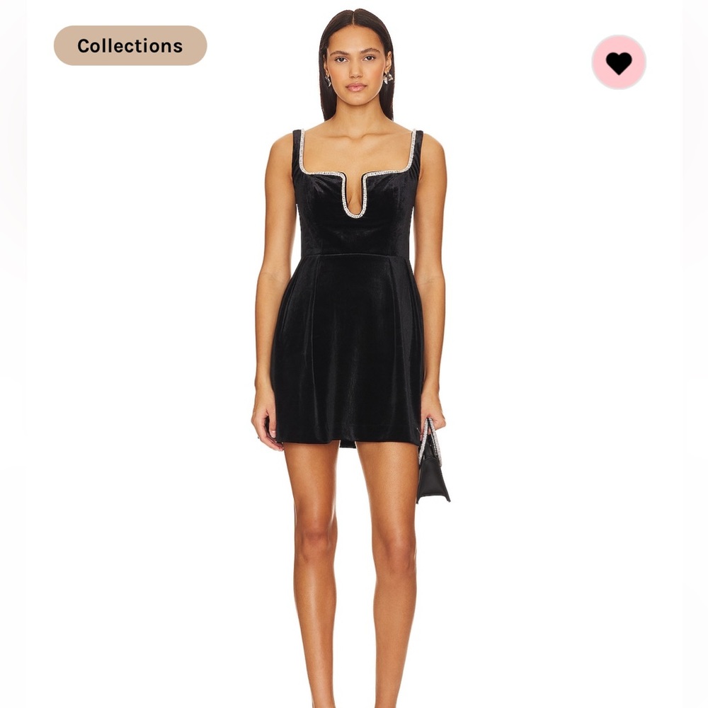 Self portrait velvet black mini dress